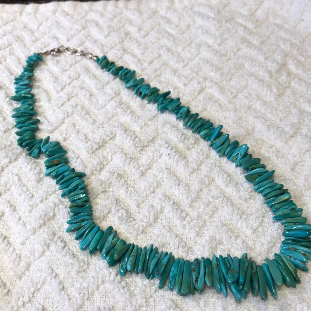 NECKLACE Turquoise “chips” 16”